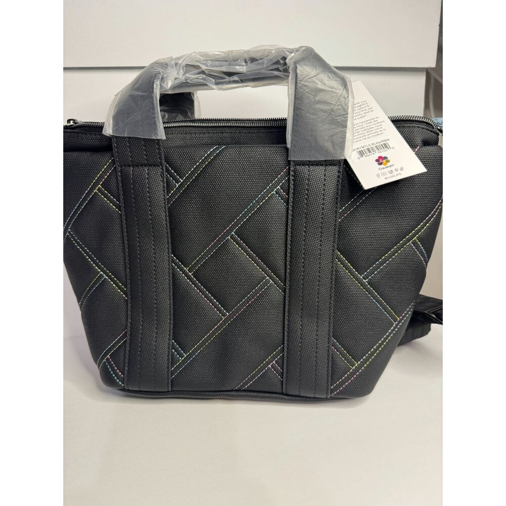 LUG Dory Matte Luxe VL Crossbody - Black w Ice Pop Stitch NWT